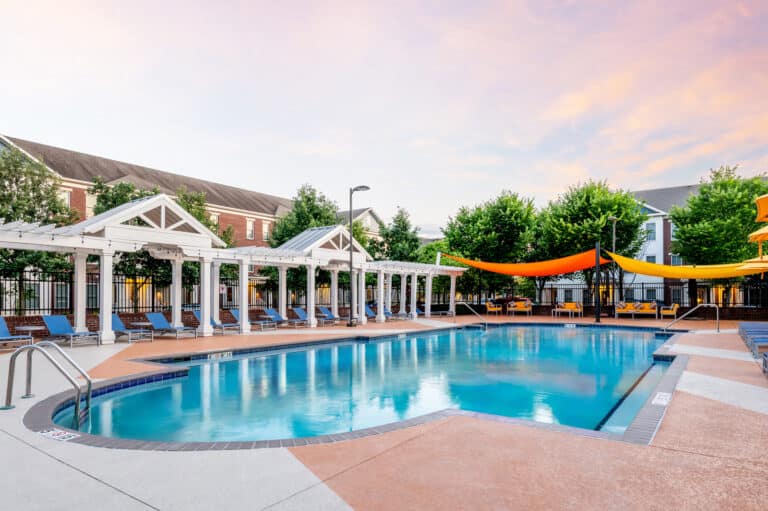 The resort-style pool at Veranda at Norton Commons Apartments.